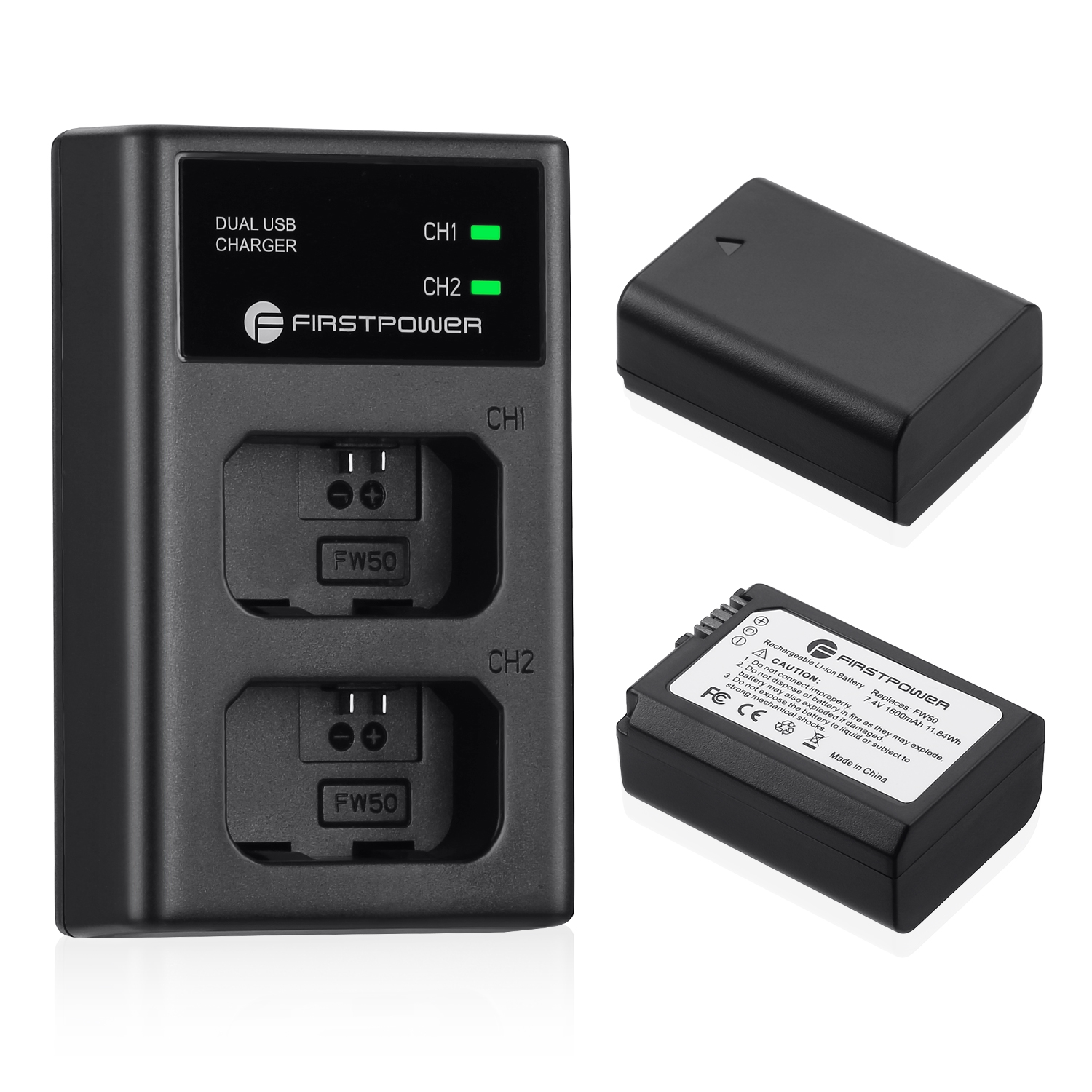 Replacement Battery and Charger for Sony NP-FW50